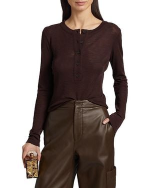 Vince Merino Wool Henley - Brown