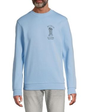 Scotch & Soda Logo Cotton Sweatshirt - Blue