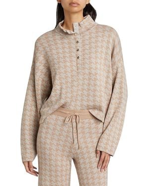 Saks Fifth Avenue Snap Placket Funnel Neck Jumper - Natural