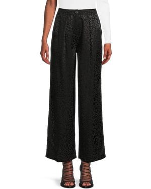 The Range Print Wide Leg Trousers - Black