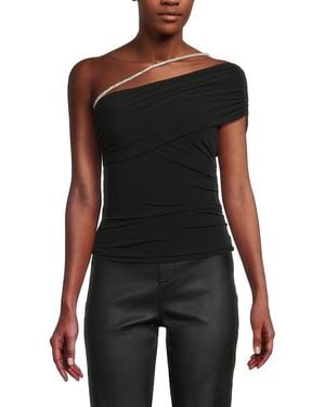 Hervé Léger The Diana One-Shoulder Top - Black