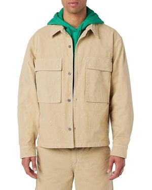 Hudson Jeans Cotton Button-Front Shirt Jacket - Natural