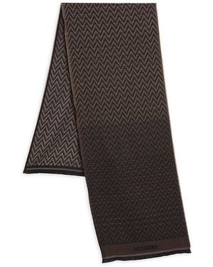 Missoni Chevron Print Wool-blend Scarf - Brown