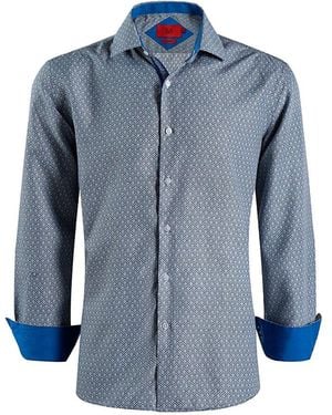 Elie Balleh Slim Fit Geometric Print Shirt - Blue