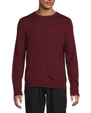 Saks Fifth Avenue Merino Wool-Blend Crewneck Jumper - Red