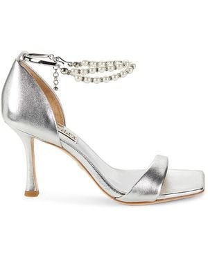 Badgley Mischka Loretta Embellished Stiletto Sandals - White