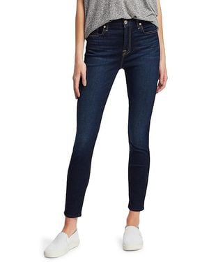 7 For All Mankind The High-rise Ankle Skinny Jeans - Blue