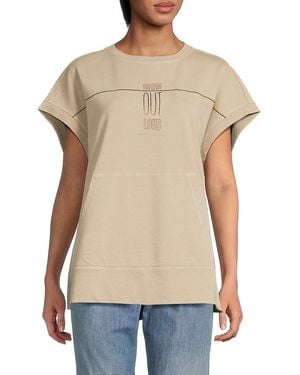 Brunello Cucinelli Graphic Cotton T-Shirt - Natural