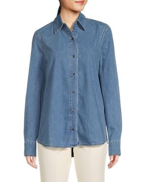 7 For All Mankind Cotton Denim Shirt - Blue