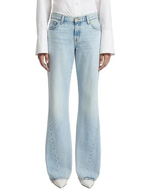7 For All Mankind Spencer Low-Rise Seamed Flare Jeans - Blue
