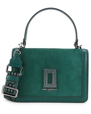 Karl Lagerfeld Simone Suede Crossbody Bag - Green