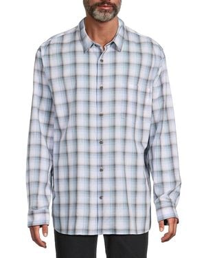 Vince Atwater Plaid Cotton Shirt - Blue