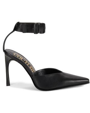 Versace Jeans Couture Leather Pointed-Toe Pumps - Black