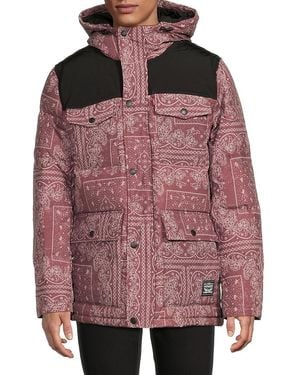 Levi's Bandana Print Puffer Anorak - Red