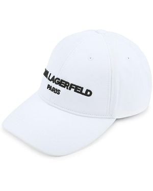 Karl Lagerfeld Embroidered Logo Baseball Cap - White
