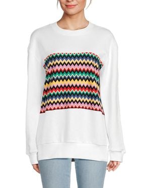 Missoni Chevron Graphic Cotton Sweatshirt - White