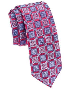 Hickey Freeman Geometric Silk Tie - Purple