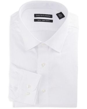 Saks Fifth Avenue Solid 100% Cotton Dress Shirt - White