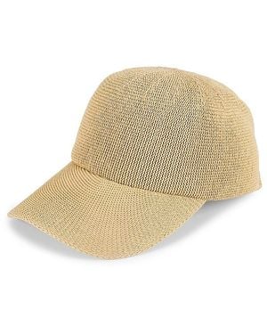 Bruno Magli Woven Baseball Cap - Natural