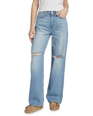 Rag & Bone Logan Distressed Whiskered Jeans - Blue