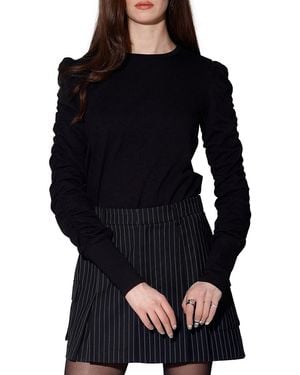 Walter Baker Women's Ruched Long-sleeve T-shirt - Black - Size M