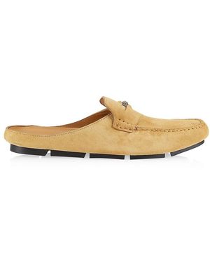 Versace Sabot Medusa Suede Mules - White