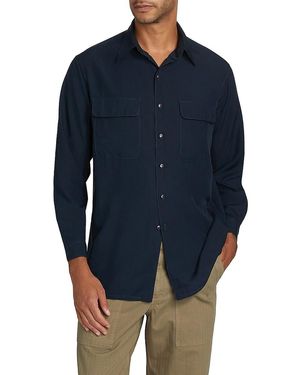 Awet Luwah Button-Front Shirt - Blue