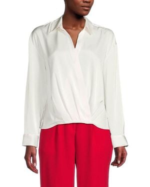 Calvin Klein Faux Wrap Top - Red