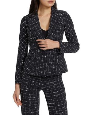 La Petite Robe Di Chiara Boni Ruggery Check-Print Blazer - Black