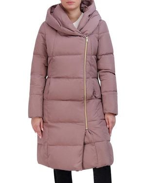 Cole Haan Portrait Collar Puffer Coat - Purple