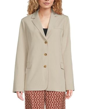 Third Form Solid Oversized Blazer - White