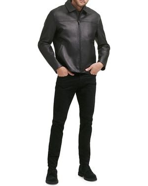 Cole Haan Smooth Lamb Leather Jacket - Black