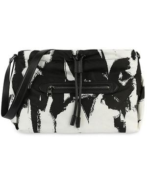 McQueen The Ball Bundle Abstract Print Shoulder Bag - Black