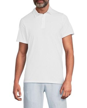 Saks Fifth Avenue Triblend Short Sleeve Polo Shirt - Blue