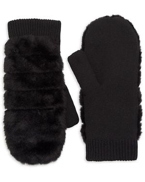 UGG Faux Fur Mittens - Black