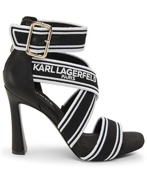 Karl Lagerfeld Careliz 101Mm Logo Block Heel Sandals - Black