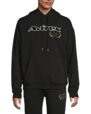 Avirex Logo Pullover Hoodie - Black