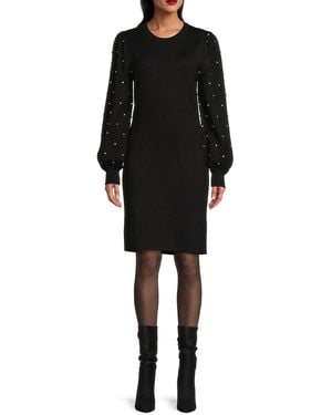 Karl Lagerfeld Embellished Sheath Minidress - Black