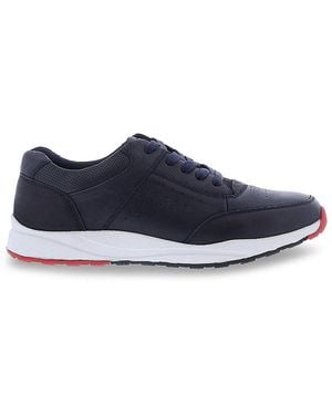 English Laundry Peter Leather Running Trainers - Blue