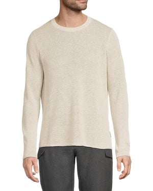 Onia Ribbed Crewneck Linen T-Shirt - White