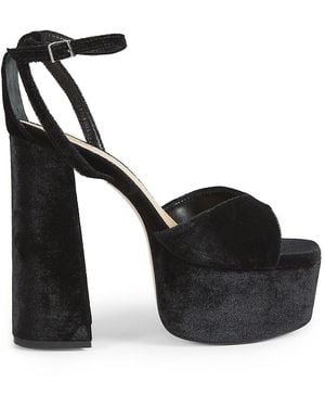 SCHUTZ SHOES Aryia 150Mm Velvet Platform Sandals - Black