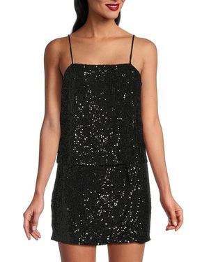 Ramy Brook Alvena Sequin Tank Top - Black