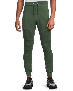 Balmain Ribbed Cotton Sweatpants - Green