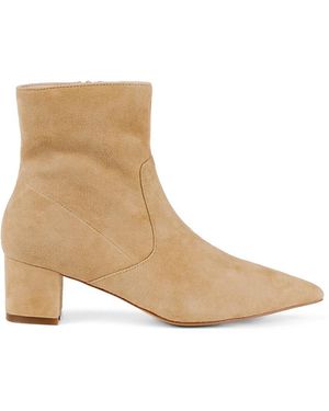 Allegra James Celina Block Heel Suede Ankle Boots - Natural