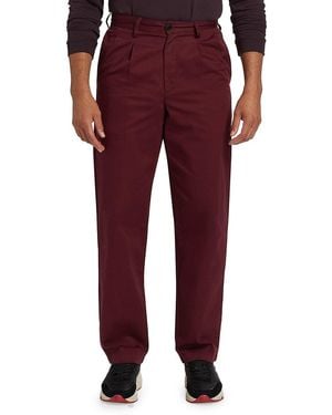 Noah Double-Pleat Chino Pants - Red
