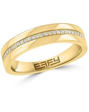 Effy ENY 14K-Plated Sterling & 0.07 Tcw Diamond Ring - Metallic