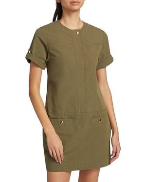 Proenza Schouler Watson Rumpled Cotton Shift Dress - Green