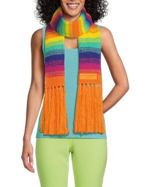 Kurt Geiger Rainbow Stripe Fringe Scarf - Multicolour