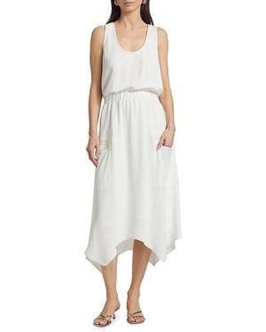 Ramy Brook Embellished Hallie Sleeveless Asymmetric-Hem Midi-Dress - White