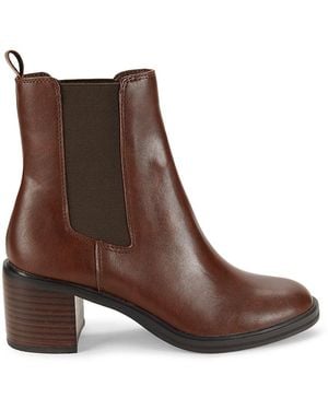 Saks Fifth Avenue Chloe 55mm Stacked Heel Ankle Boots - Brown